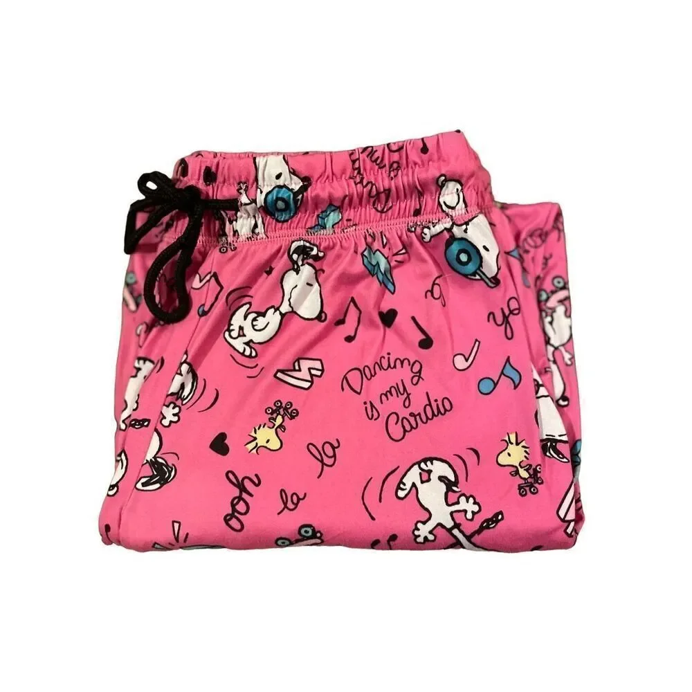 Peanuts Youth Pajama Pants Jogger Style Snoopy Pink XL (Youth 16-18)